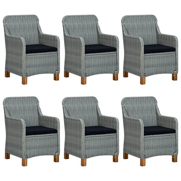 vidaXL spisebordssæt til haven 9 dele lysegrå