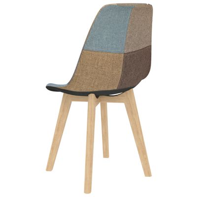 vidaXL spisebordsstole 2 stk. patchworkdesign stof grå