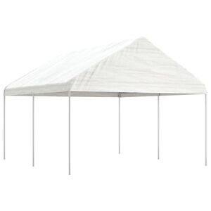 vidaXL pavillon med tag 4,46x4,08x3,22 m polyethylen hvid
