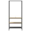 vidaXL Tøjstativ med hylde Sonoma eg 77 x 30 x 171 cm Konstrueret træ