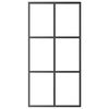 vidaXL skydedør 102x205 cm sikkerhedsglas og aluminium sort
