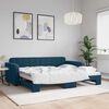 vidaXL daybed med udtr&aelig;k 90x200 cm velour bl&aring;