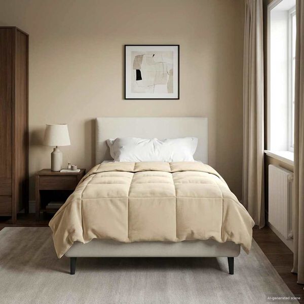 vidaXL Vinter dyne Quilting Creme 155 x 200 cm Mikrofiber