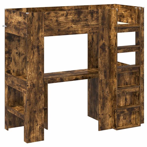 vidaXL Loft Sengestel med Skrivebord R&oslash;get eg 75 x 190 cm