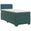 vidaXL Box Spring Seng med Madras og LED M&oslash;rkegr&oslash;n 80 x 200 cm Velour