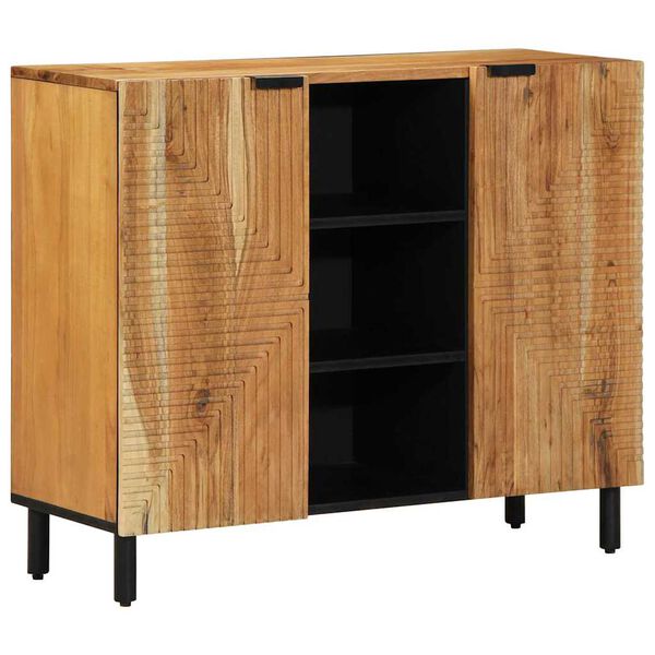 vidaXL Sideboard Naturfarvet 90 x 33,5 x 75 cm Massivt Akacietræ