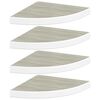 vidaXL hj&oslash;rnehylder 4 stk. 35x35x3,8 cm MDF egetr&aelig;sfarvet og hvid