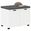 vidaXL Hallb&aelig;nk med pude med opbevaring med d&oslash;r Hvid 60 x 38 x 46 cm