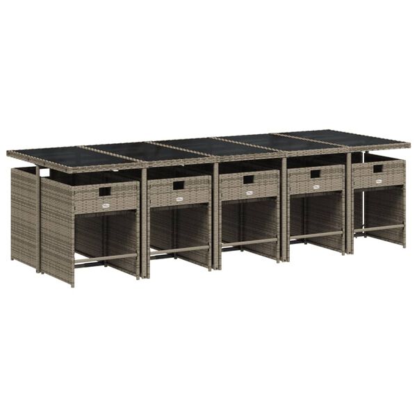 vidaXL lounges&aelig;t til haven 11 dele med hynder polyrattan gr&aring;