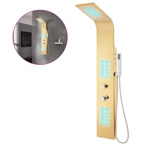 vidaXL brusepanel rustfrit st&aring;l buet guldfarvet