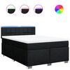vidaXL kontinentalseng med madras 140x190 cm stof sort