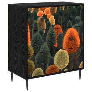 vidaXL Skuffeskab ZAANDAM Skovtryk 66 x 36,5 x 76 cm Konstrueret tr&aelig;