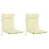 vidaXL Lavrygget stolpude GEMERT 2 stk. 100% polyester Cremefarvet
