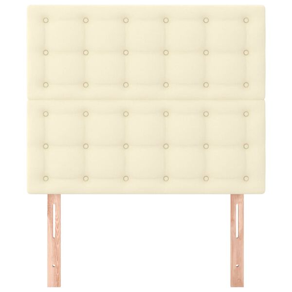 vidaXL sengegavl cremefarvet 90x5x118/128 cm kunstl&aelig;der