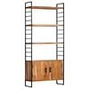 vidaXL bogreol i 4 niveauer 80x30x180 cm massivt akacietr&aelig;
