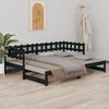 vidaXL daybed med udtr&aelig;k 2x(80x200) cm massivt fyrretr&aelig; sort