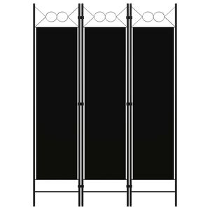 vidaXL 3-panels rumdeler 120x180 cm sort