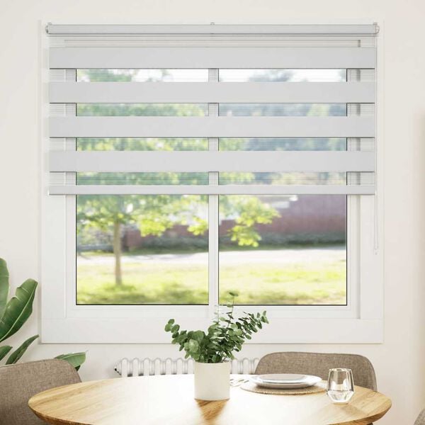 vidaXL zebragardin hvid 150x150 cm stofbredde 145,9 cm polyester