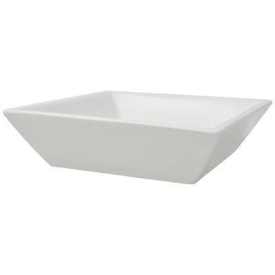 vidaXL håndvask firkantet keramik 41,5 x 41,5 x 12 cm hvid