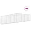 vidaXL buede gabionkurve 15 stk. 400x30x80/100 cm galvaniseret jern