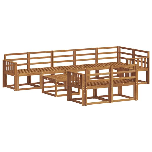 vidaXL Udend&oslash;rs sofagruppe 9 pcs Naturfarvet Massivt Akacietr&aelig;