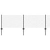 vidaXL Hegn med post Gr&aring; 0,4 x 50 m St&aring;l og PVC