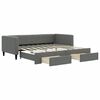 vidaXL daybed med udtr&aelig;k og skuffer 90x190 cm stof m&oslash;rkegr&aring;