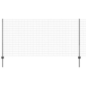 vidaXL Eurohegn med stolpe 10 x 1,2 m PVC-belagt st&aring;l Gr&aring; Mesh