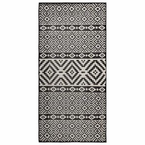 vidaXL fladv&aelig;vet udend&oslash;rst&aelig;ppe 80x150 cm stribet sort