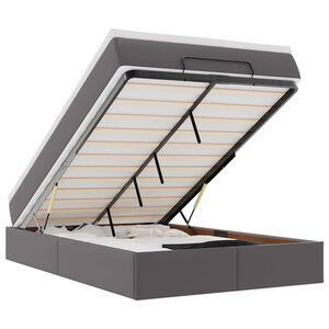 vidaXL osmannisk sengeramme med madras 120x190 cm kunstl&aelig;der gr&aring;