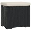 vidaXL ottoman med hynde 40x30x40 cm polyrattan sort