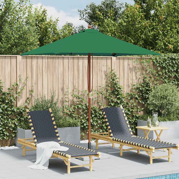 vidaXL parasol 150x200 cm træstang grøn