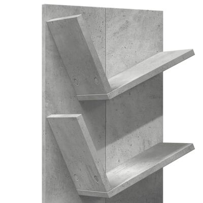 vidaXL vægmonteret bogreol 4 hylder 33x16x90 cm betongrå