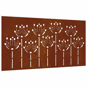 vidaXL udend&oslash;rs v&aelig;gdekoration 105x55 cm blomsterdesign cortenst&aring;l