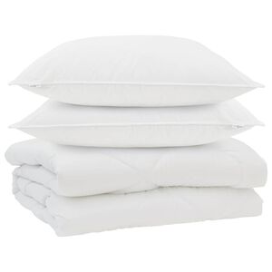 vidaXL Dyne med pude 3 pcs Hvid Mikrofiber