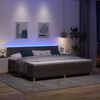 vidaXL LED Box Spring Bed med madras M&oslash;rk Brun 200 x 200 cm Stof