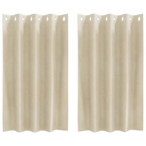 vidaXL M&oslash;rkl&aelig;gningsgardiner 2 pcs Creme 140 x 140 cm Fl&oslash;jl