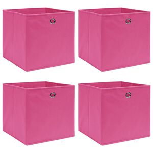 vidaXL opbevaringskasser 4 stk. 32x32x32 stof pink