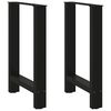 vidaXL spisebordsben sort 2 stk. 50x(72-73) cm st&aring;l