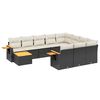 vidaXL sofas&aelig;t til haven 11 dele med hynder polyrattan sort