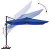vidaXL Roma Parasol Blå 286 x 285 x 270 cm Aluminium og Polyester