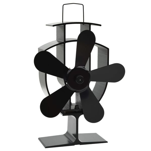 vidaXL varmedrevet ovnventilator 5 blade sort