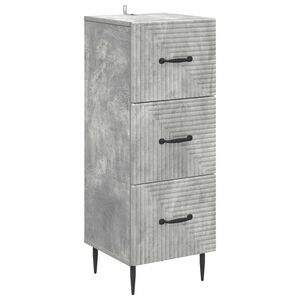 vidaXL Skuffeskab Betongr&aring; 33 x 34,5 x 89,5 cm Konstrueret tr&aelig;