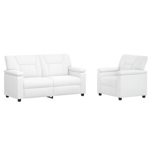 vidaXL Sofa S&aelig;t 2 pcs Hvid Kunstl&aelig;der