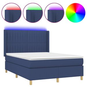 vidaXL kontinentalseng med LED-lys 140x190 cm stof bl&aring;