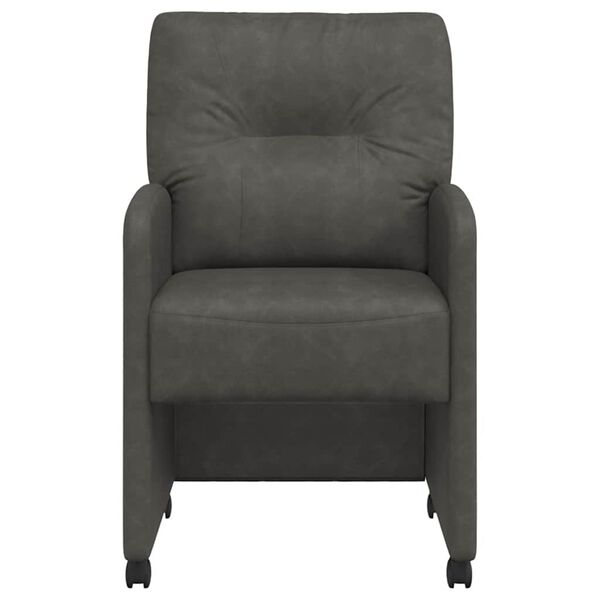 vidaXL Spisebordsstole med hjul 2 pcs Sort 57 x 67 x 95 cm Kunstlæder