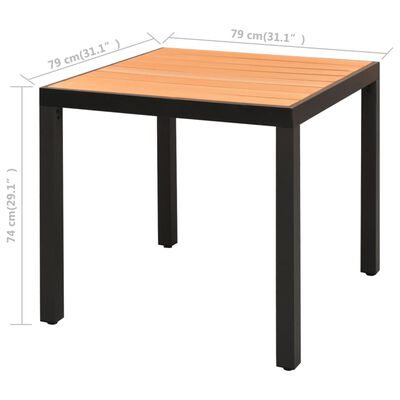 vidaXL spisebordssæt til haven 3 dele polyrattan sort og brun