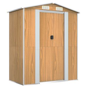 vidaXL haveskur 192x108x223 cm galvaniseret st&aring;l lysebrun