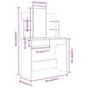 vidaXL makeupbord med spejl 96x40x142 cm brun egetr&aelig;sfarve