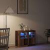 vidaXL LED Sideboard 2 pcs Gammelt tr&aelig; 41 x 37 x 67 cm Konstrueret tr&aelig;